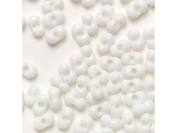 Бисер Чехия FARFALLE 321-90001 2х4 мм, 50 г, цвет: 03050 белый — картинка 2