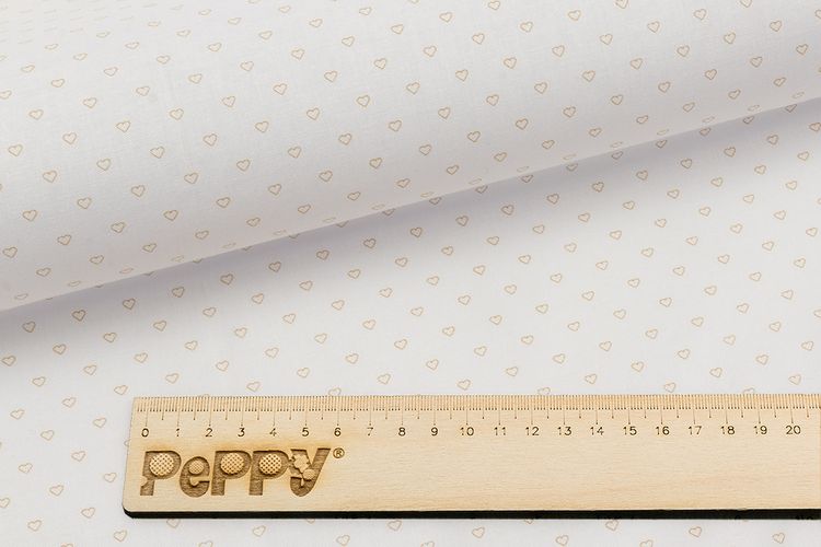 Ткань для пэчворка «БАБУШКИН СУНДУЧОК», 50x55 см, 140 г/м2, 100% хлопок, цвет: БС-37 сердечки белый, Peppy — картинка 2