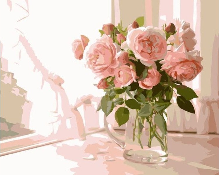 Картина по номерам «Розы в кувшине»