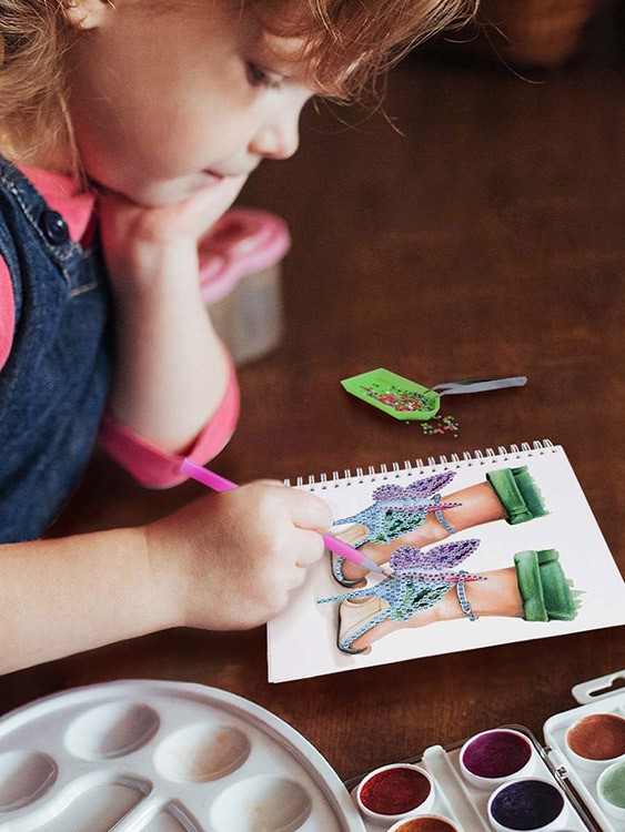 Алмазная мозаика - тетрадь «Босоножки-бабочки», клетка 48 листов — картинка 3