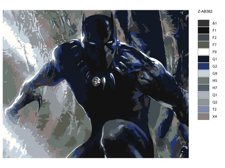 Картина по номерам «Чёрная Пантера 2» — картинка 2