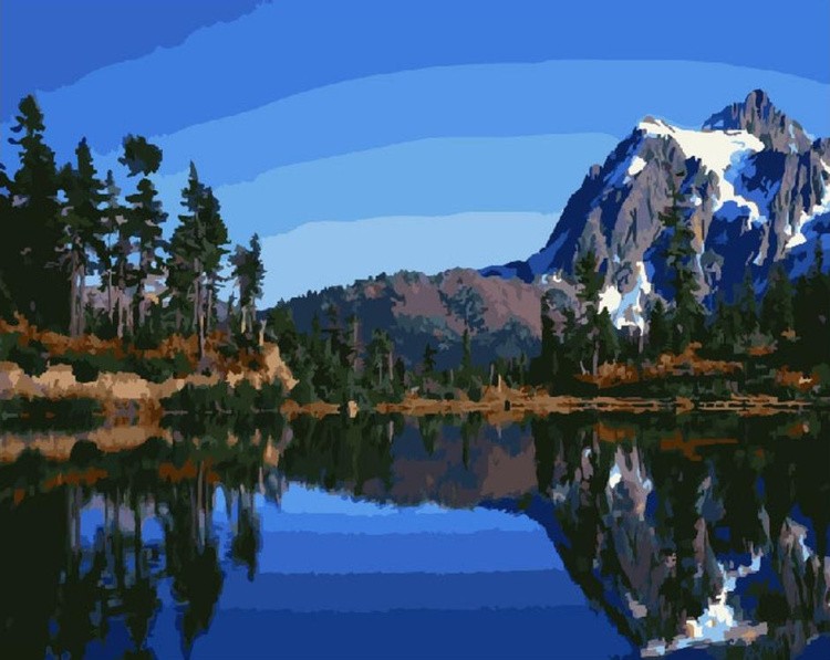 Картина по номерам «Зеркальное озеро»