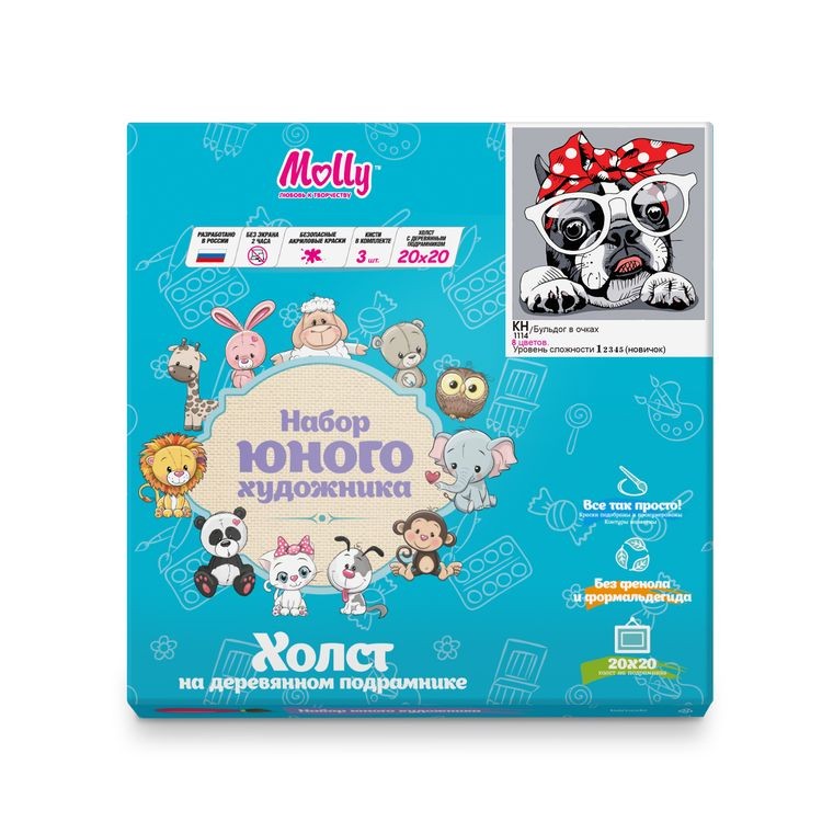 Картина по номерам «Бульдог в очках» — картинка 3