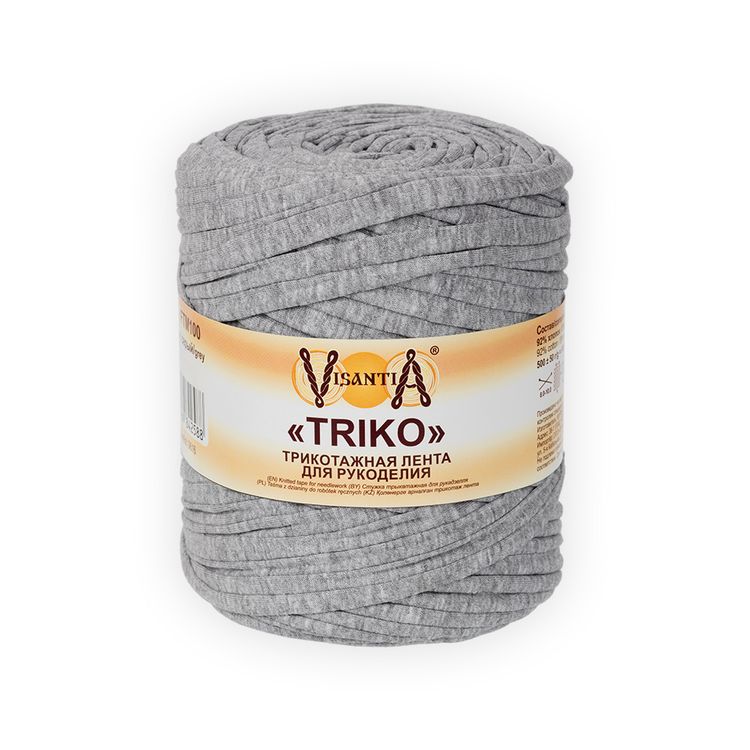 Пряжа Visantia TRIKO, серый, 1 шт. по 500 г