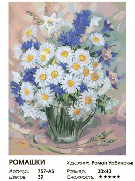 Картина по номерам «Ромашки» — картинка 2