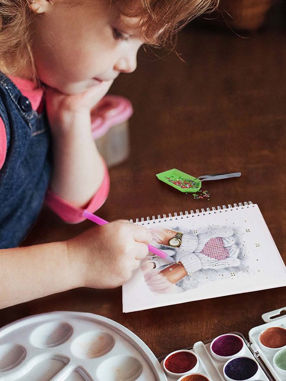 Алмазная мозаика - тетрадь «Зима», клетка 48 листов — картинка 3