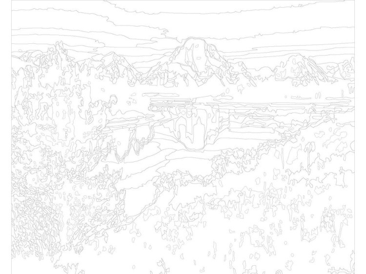 Картина по номерам «Река и горы на закате» — картинка 3