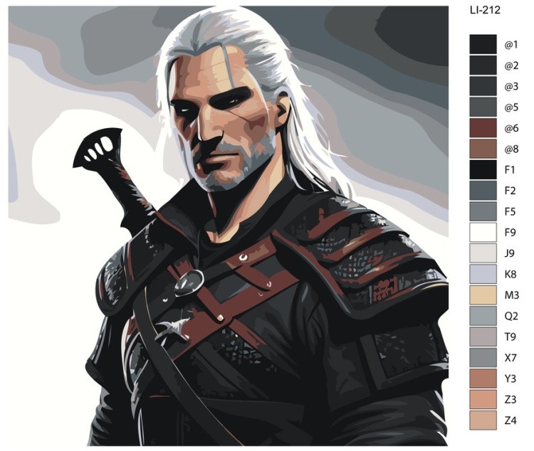 Картина по номерам «Геральт из Ривии» — картинка 2