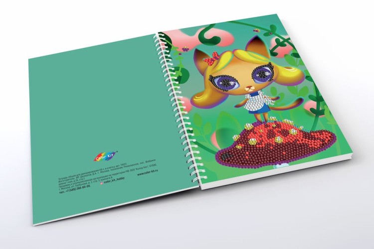 Алмазная мозаика - тетрадь «Кошка-Алиса» — картинка 5