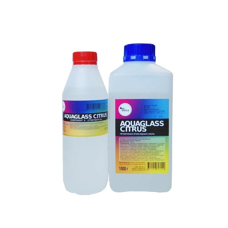 Низковязкая эпоксидная смола для творчества AquaGlass Citrus 1,5 кг, RU-SMOLA — картинка 2