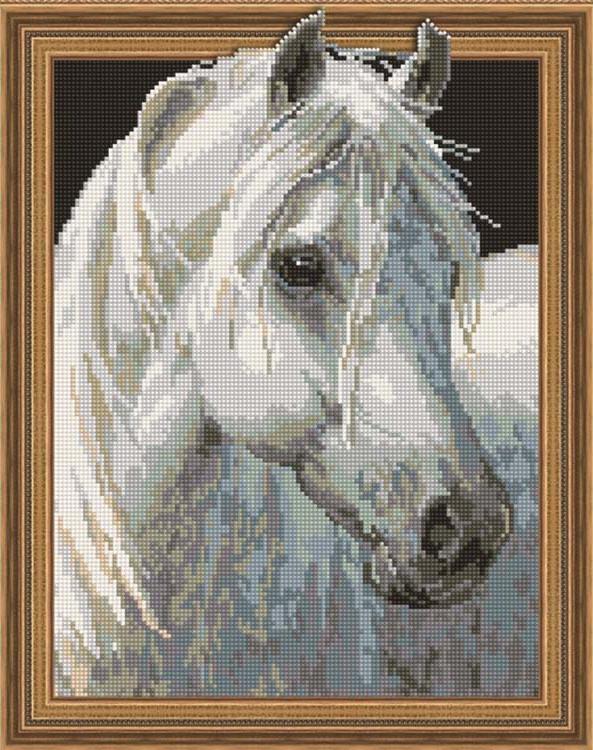 Алмазная вышивка 5D «Белый конь»