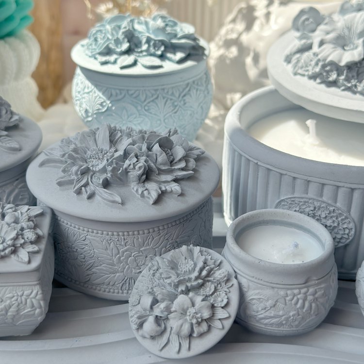 Силиконовый молд - Контейнер/банка для свечей с крышкой №6, 6x5 см, 1 шт. — картинка 7