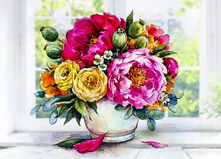 Алмазная вышивка «Цветочное настроение» — картинка 2