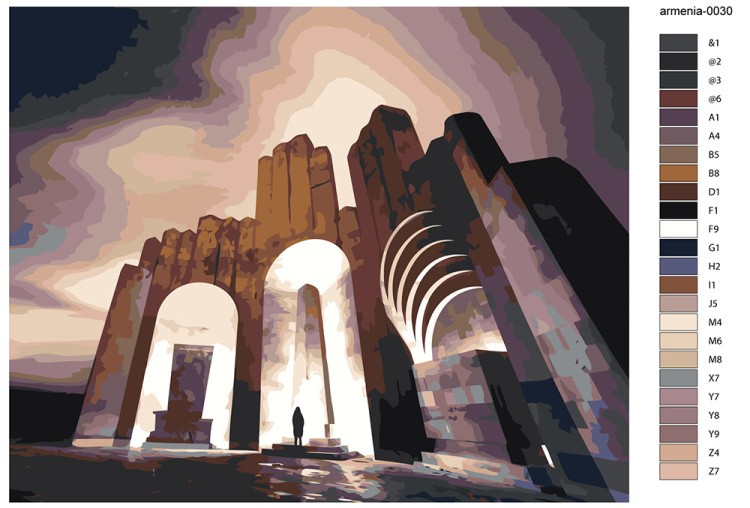 Картина по номерам «Армения: Возрождение, город Апаран 40x50» — картинка 2
