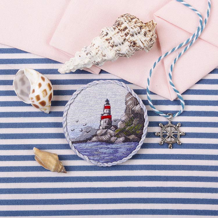 Набор для вышивания «Брошь. Маяк на берегу» — картинка 2