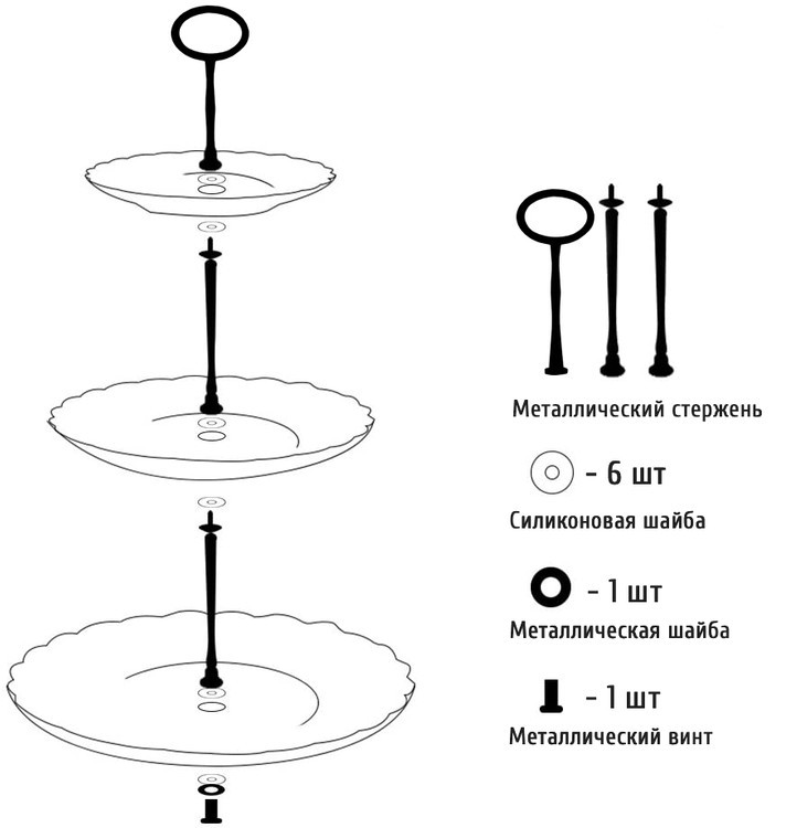 Фурнитура для фруктовницы Овал серебряная — картинка 4