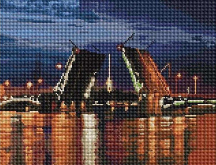 Алмазная вышивка «Разводной мост»