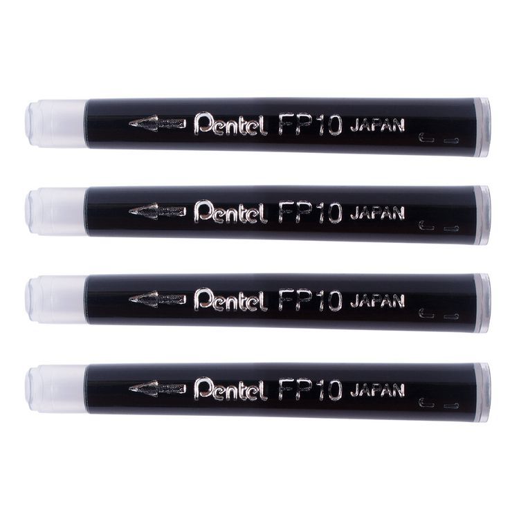Картриджи для Pocket Brush Pen, 4 шт., цвет: черный, Pentel