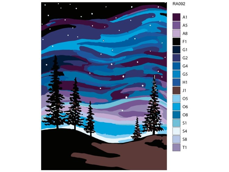 Картина по номерам «Полярное сияние» — картинка 2