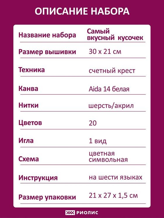 Набор для вышивания «Самый вкусный кусочек» — картинка 7