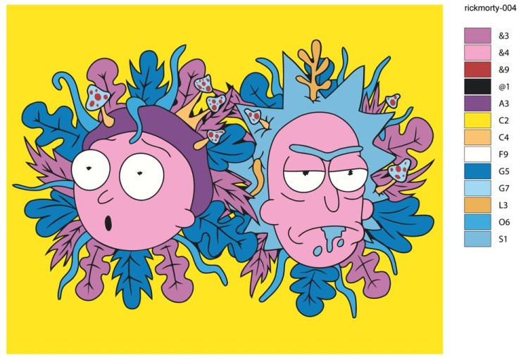 Картина по номерам «Рик и Морти: Психоделия» — картинка 2