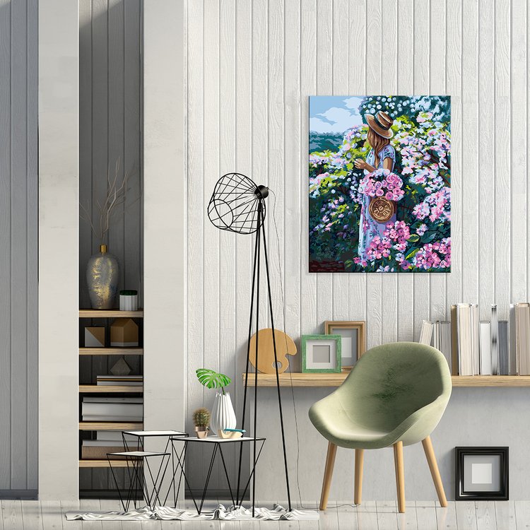 Картина по номерам «Девушка в саду» — картинка 5