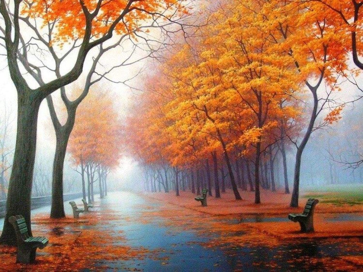 Алмазная вышивка «Рыжая осень» — картинка 2