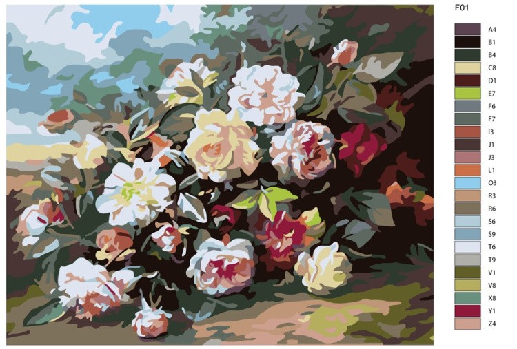 Картина по номерам «Букет роз» — картинка 2