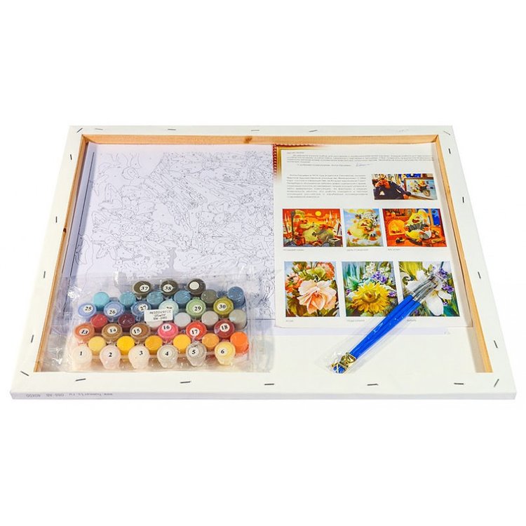 Картина по номерам «Корзинка с ромашками» — картинка 3