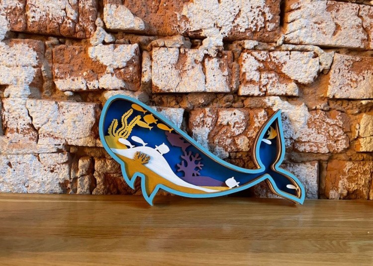 3D пазл-раскраска «Синий кит» — картинка 3