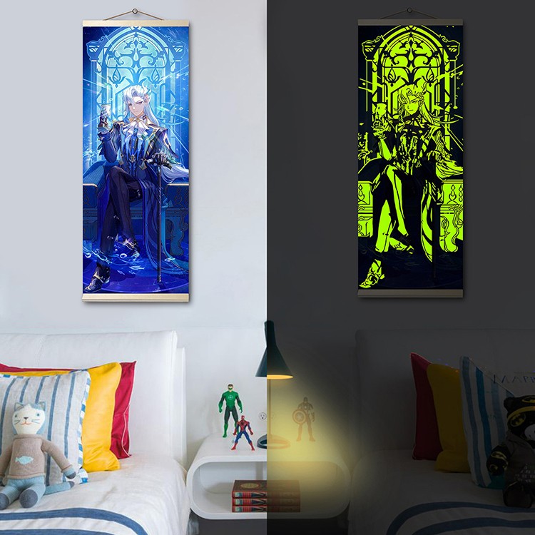 Картина по номерам со светящейся краской «Панно Геншин Невиллет» — картинка 2