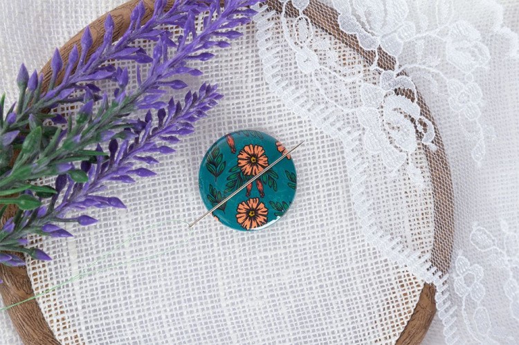 Игольница-магнит «Желтые цветы» — картинка 3