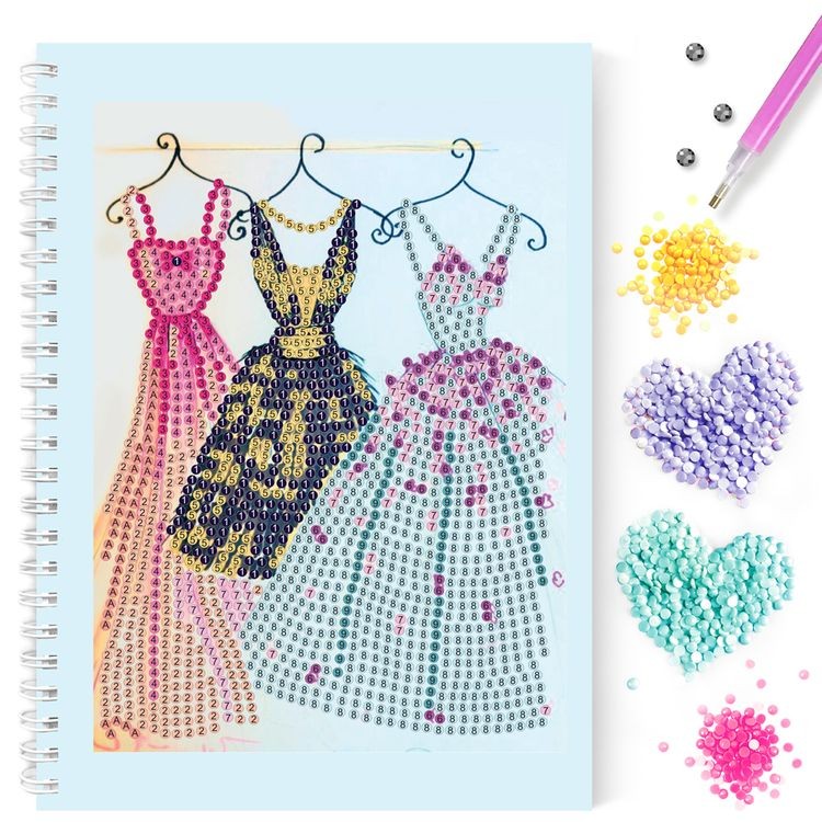 Алмазная мозаика - тетрадь «Платья» — картинка 4