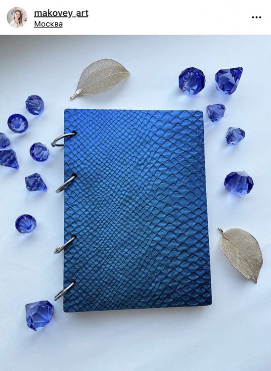 Молд №458 Обложка А5, Кожа змеи (213х153х5 мм) 1 шт., Art Blong — картинка 7