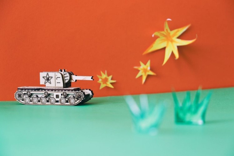 Конструктор из дерева «Танк КВ-2», UNIWOOD — картинка 2