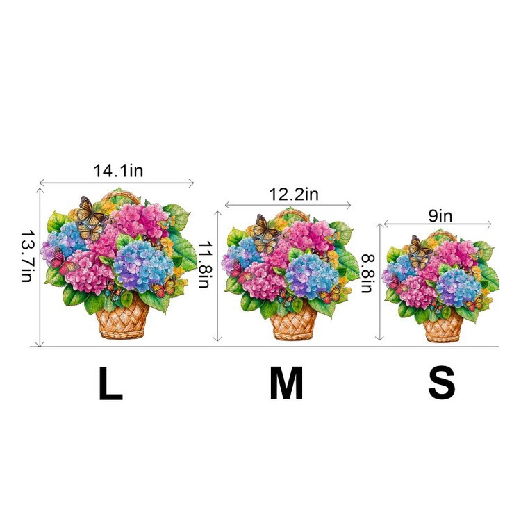 Деревянные пазлы «Корзина с Гортензиями S», Woodbests — картинка 3
