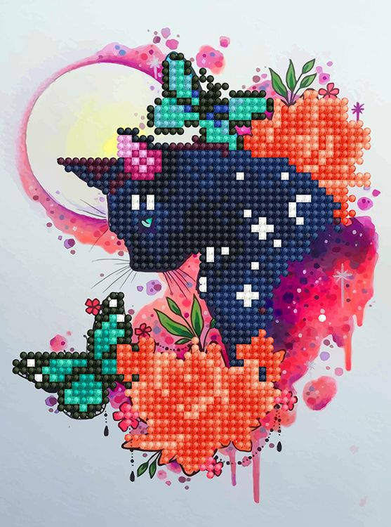 Алмазная вышивка «Полночный кот» — картинка 2