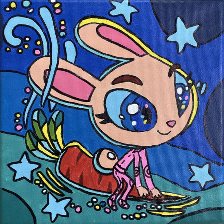 Картина по номерам «Кролик-космонавт» — картинка 4