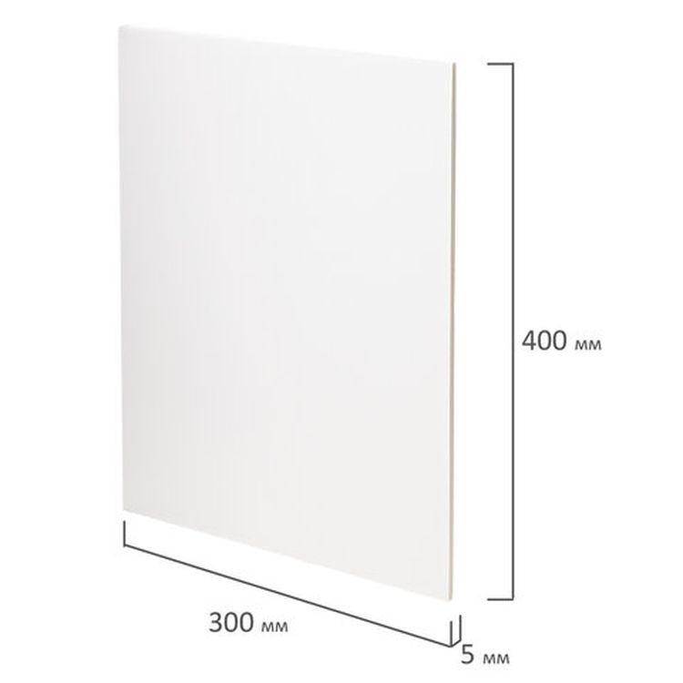 Пенокартон матовый, 30х40 см, толщина 5 мм, белый, комплект 5 листов, BRAUBERG — картинка 4