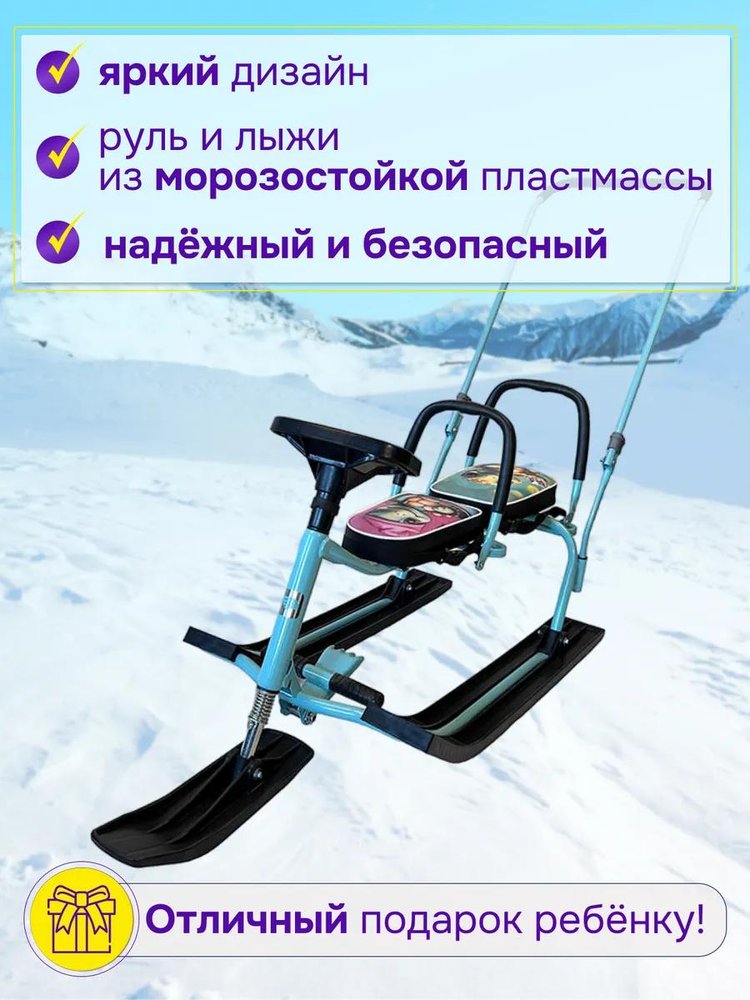 Снегокат детский 505 TWINS BABY PUSH для двоих со спинкой — картинка 3