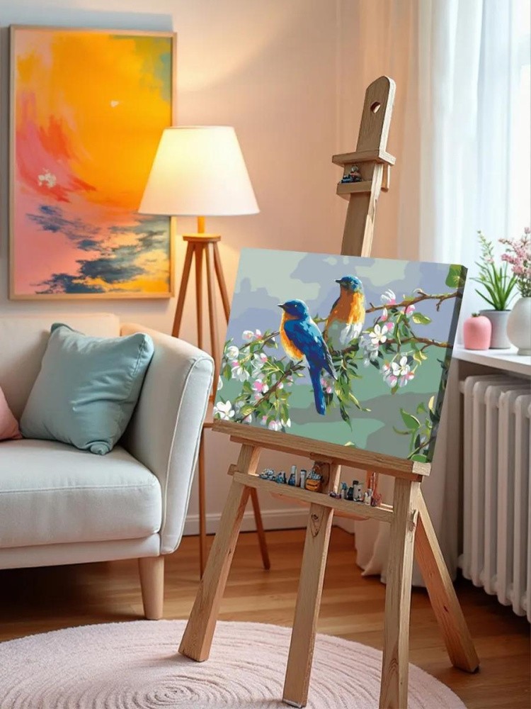 Картина по номерам «Весенние птицы» — картинка 9