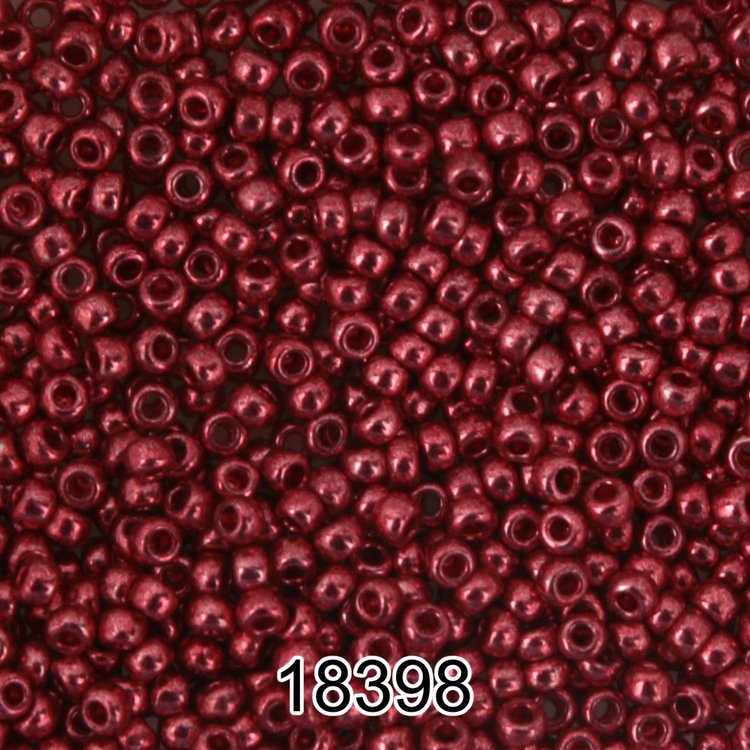 Бисер Чехия круглый 6 10/0, 2,3 мм, 500 г, цвет: 18398 красно-малиновый металлик