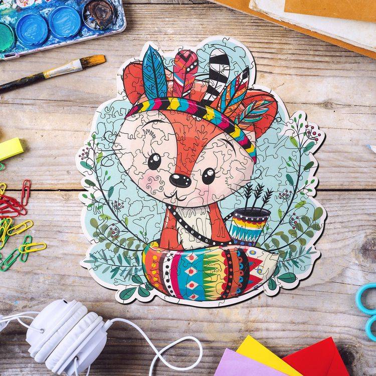 Деревянные пазлы Артвентура «Лисёнок индеец» — картинка 2