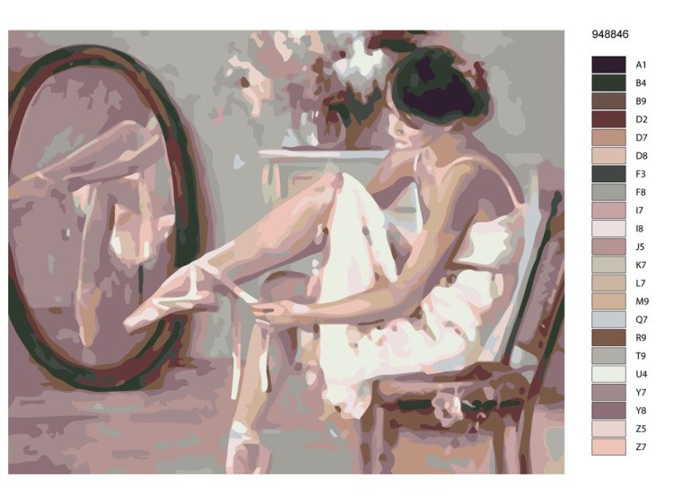 Картина по номерам «Балерина перед зеркалом» — картинка 2