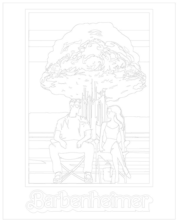 Картина по номерам «Барби: Оппенгеймер мем 3» — картинка 3