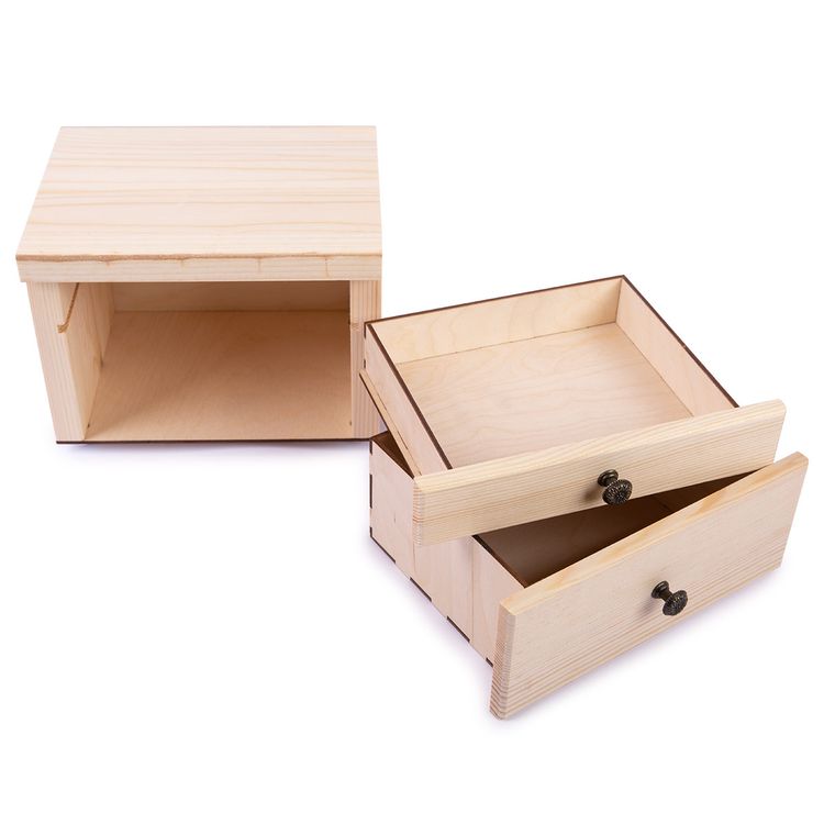 Заготовка для декорирования «Комод. 2 ящика», 20х15х14 см, сосна, 1 шт., Mr. Carving — картинка 3