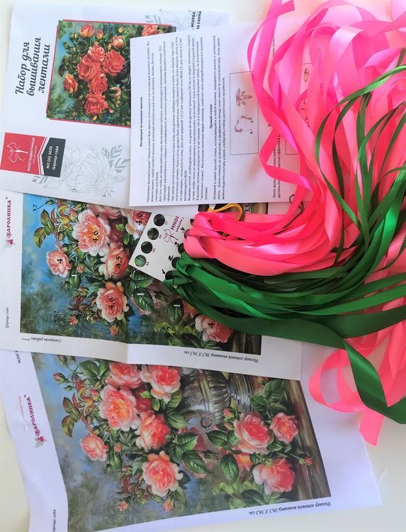 Вышивка лентами «Царица сада» — картинка 5