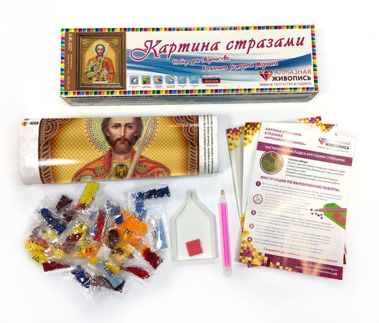 Алмазная вышивка «Икона Александр Невский» — картинка 2