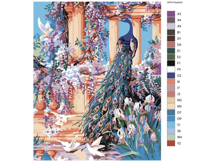 Картина по номерам «Королевский павлин» — картинка 2