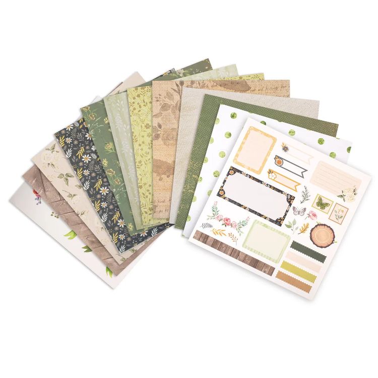 Бумага для скрапбукинга 30х30 см «Рустик», 12 дизайнов — картинка 3